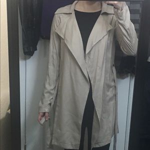 Beige/nude longline open cardigan